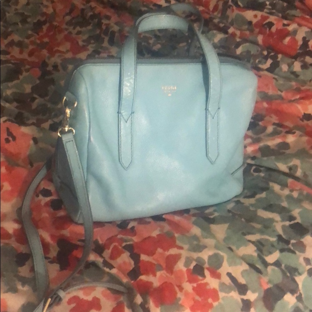 Tiffany Blue Genuine Leather Fossil Bag w/ strap